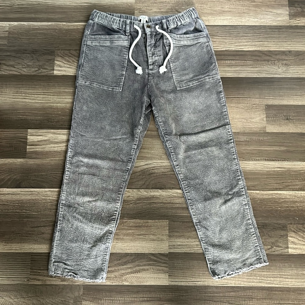 Gray Stretchy Corduroy Pants